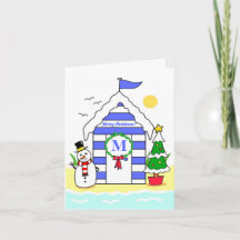 Christmas Beach Hut Holiday Card