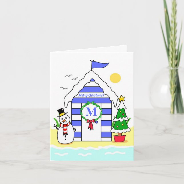 Christmas Beach Hut Holiday Card (Front)