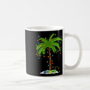 Christmas Beach Palm Tree With Xmas Lights Tropica Coffee Mug