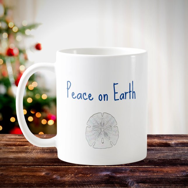 Christmas Beach Peace on Earth Sand Dollar  Coffee Mug (Creator Uploaded)