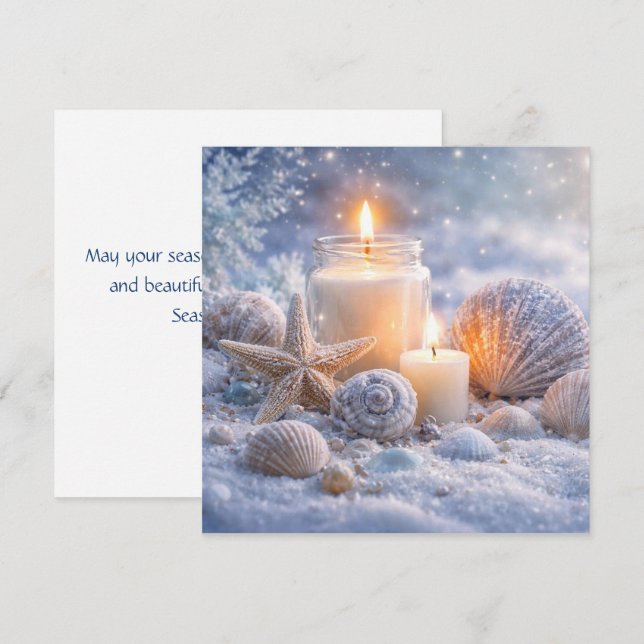 Christmas Beach Seashells Starfish Candle (Front/Back)