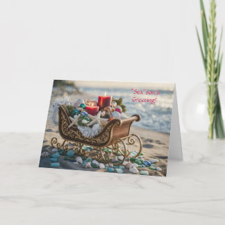 Christmas Beach Seasons Greetings Starfish Card