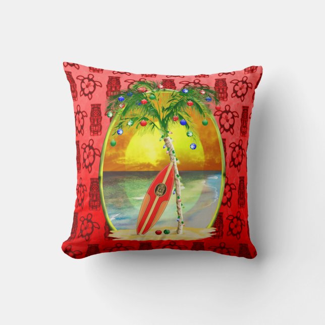 Christmas Beach Sunset Cushion (Front)