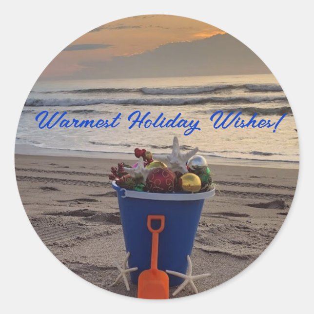 Christmas beach theme stickers (Front)