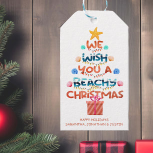 Christmas Beach tropical Beachy Tree Gift Tags