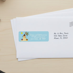 Christmas Beach Tropical Snowman Address