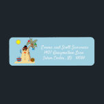Christmas Beach Tropical Snowman Address<br><div class="desc">This design was created though digital art. It may be personalized in the area provide or customizing by choosing the click to customize further option and changing the name, initials or words. You may also change the text color and style or delete the text for an image only design. Contact...</div>