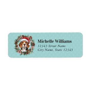 Christmas Beagle Dog Return Address Labels