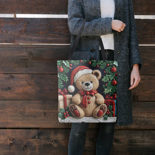 Christmas Bear and Presents Tote Bag