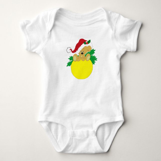 Christmas Bear Baby Bodysuit (Front)
