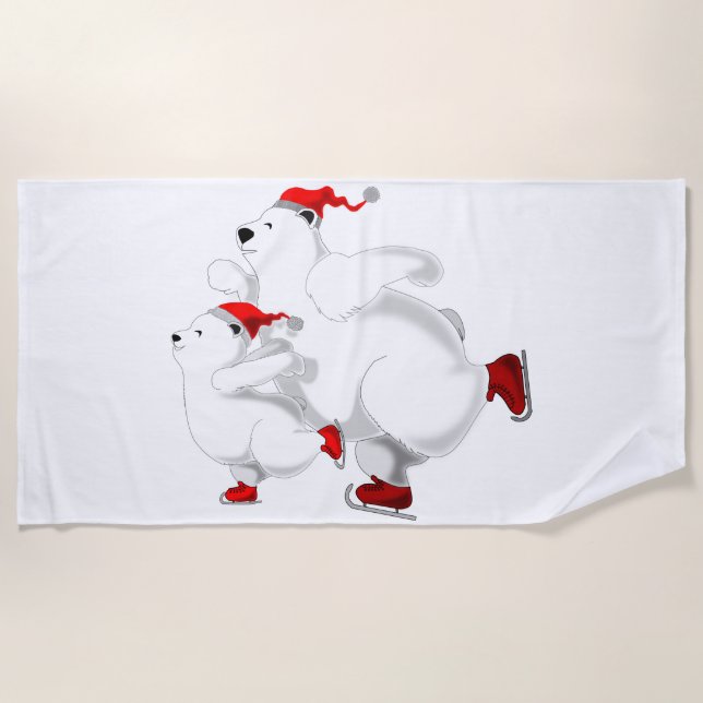 Christmas Bear Beach Towel (Front)