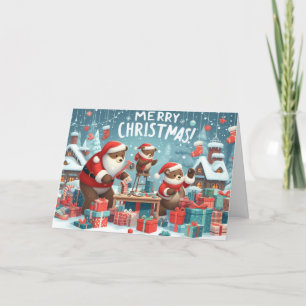 Christmas Bear Christmas greeting cards. Holiday Card