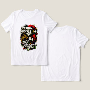 Christmas Bear DJ Women's Edgy Holiday Fashion Tri-Blend Shirt