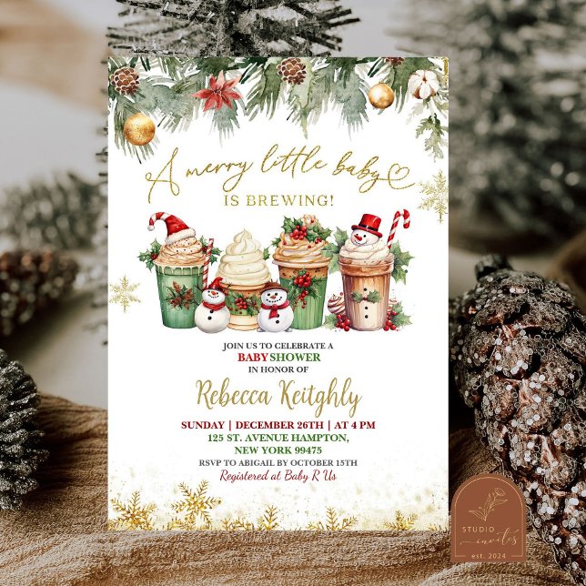 Christmas Bear Girl Santa Baby Shower Invitation (Creator Uploaded)