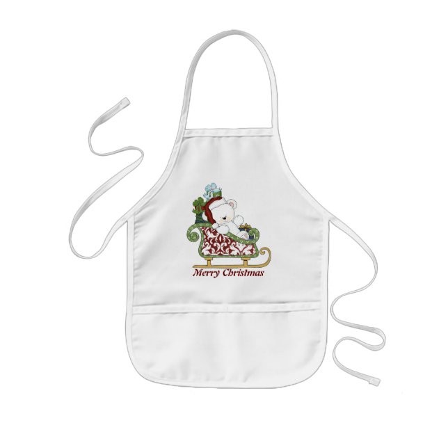 Christmas Bear holiday apron (Front)