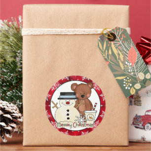 Christmas Bear Holiday cartoon sticker