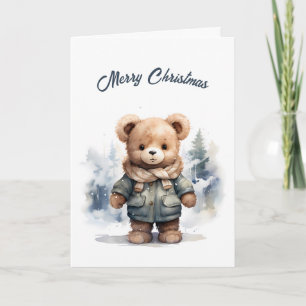 Christmas Bear Illustration  Card