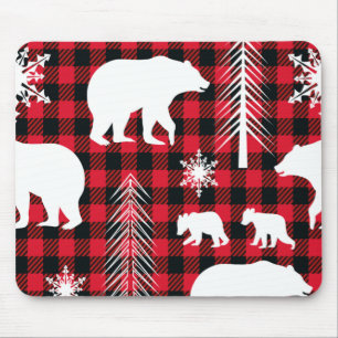 Christmas Bear Pattern Mouse Pad