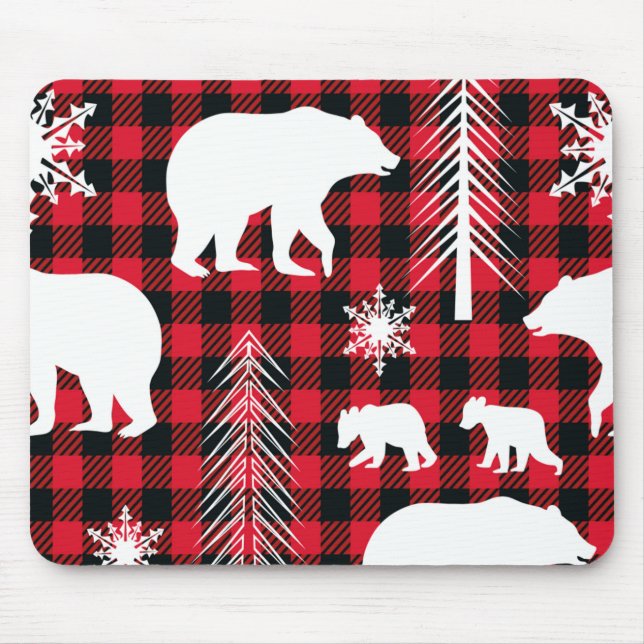 Christmas Bear Pattern Mouse Pad (Front)