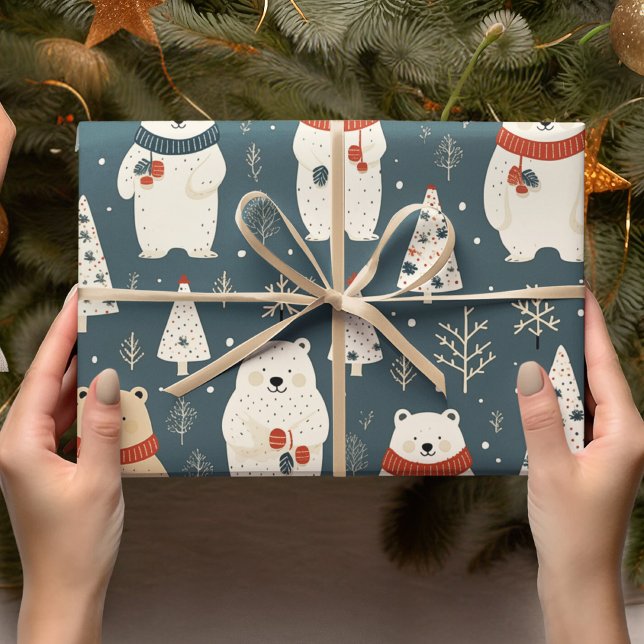 Christmas Bear Pattern Wrapping Paper (Creator Uploaded)