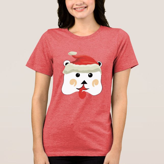 Christmas Bear Tri-Blend Shirt (Front)