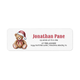 Christmas Bear Watercolor Bearly Wait Baby Shower