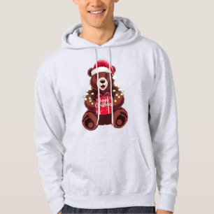 Christmas Bear with Gift and Lights Hoodie
