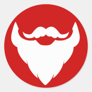 Christmas beard and moustache Santa's red sticker