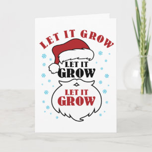 Christmas Beard Santa Claus Bearded Let It Grow Holiday Card