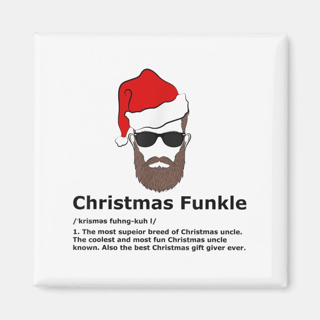 Christmas Bearded Funkle Funny Uncle Definition  Magnet (Front)