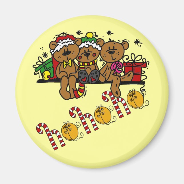 Christmas Bears and Jingle Bells Magnet (Front)