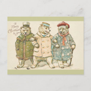 Christmas Bears Holiday Postcard