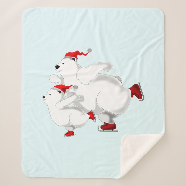 Christmas Bears Sherpa Blanket - Customisable (Front)