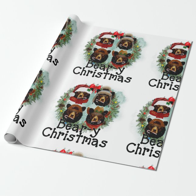 Christmas Bears  Wrapping Paper (Unrolled)