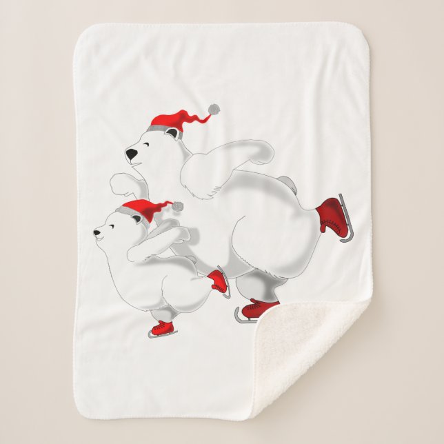 Christmas Bearts Baby Sherpa Blanket Customisable (Front)