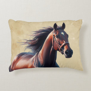 Christmas Beautiful Brown Horse  Decorative Cushion
