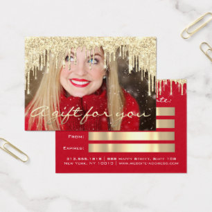 Christmas Beauty Salon Gold Gift Certificate