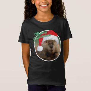 Christmas Beaver - Girls' Bella+Canvas T-Shirt
