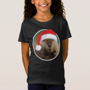 Christmas Beaver - Girls' Bella+Canvas T-Shirt