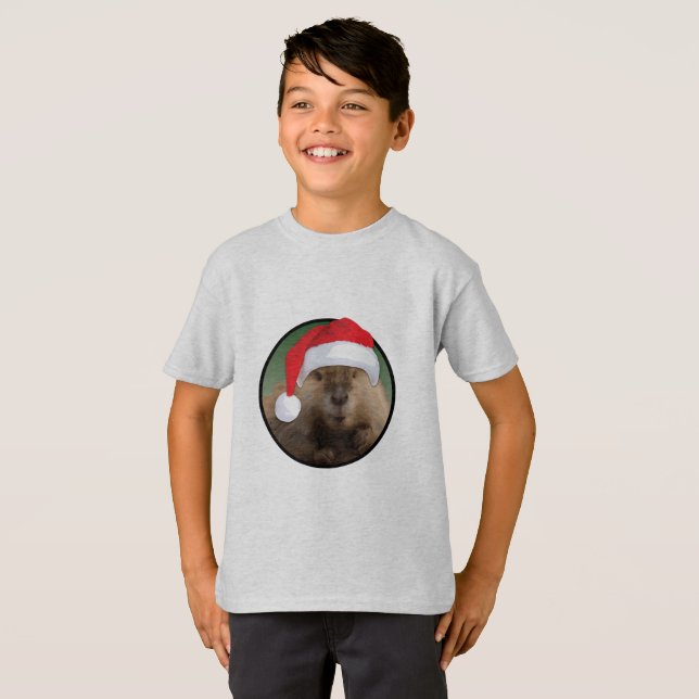Christmas Beaver - Kids' Basic T-Shirt (Front Full)