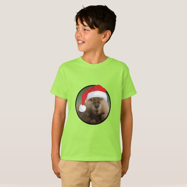 Christmas Beaver - Kids' Basic T-Shirt (Front Full)