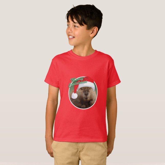 Christmas Beaver - Kids' Basic T-Shirt (Front Full)