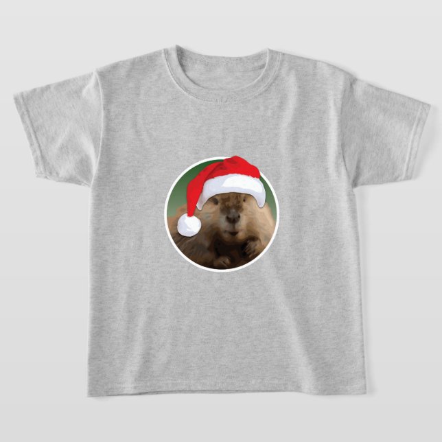 Christmas Beaver - Kids' Basic T-Shirt (Laydown)