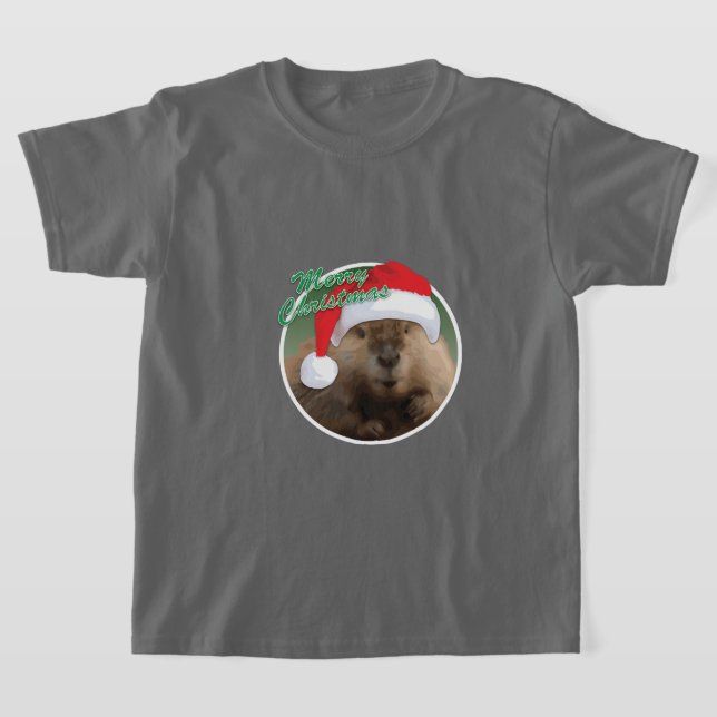 Christmas Beaver - Kids' Basic T-Shirt (Laydown)