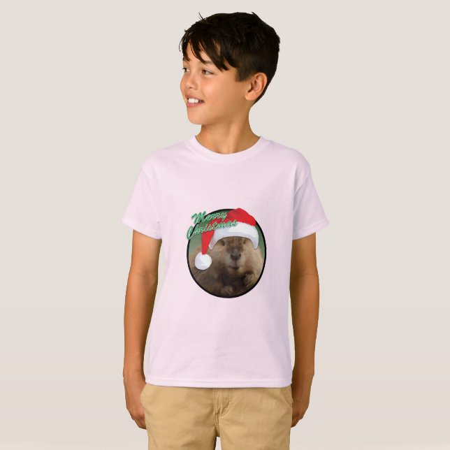 Christmas Beaver - Kids' Basic T-Shirt (Front Full)
