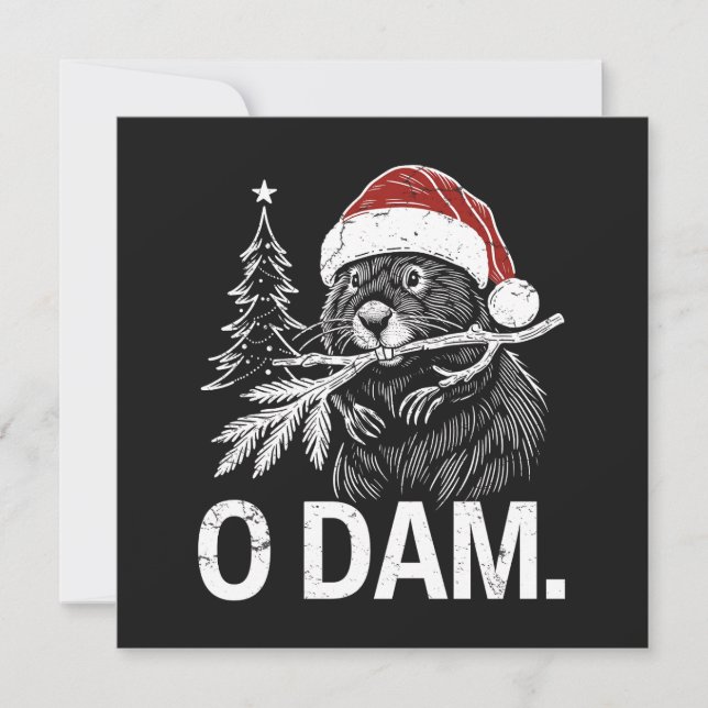 Christmas Beaver O Dam  Holiday Card (Front)