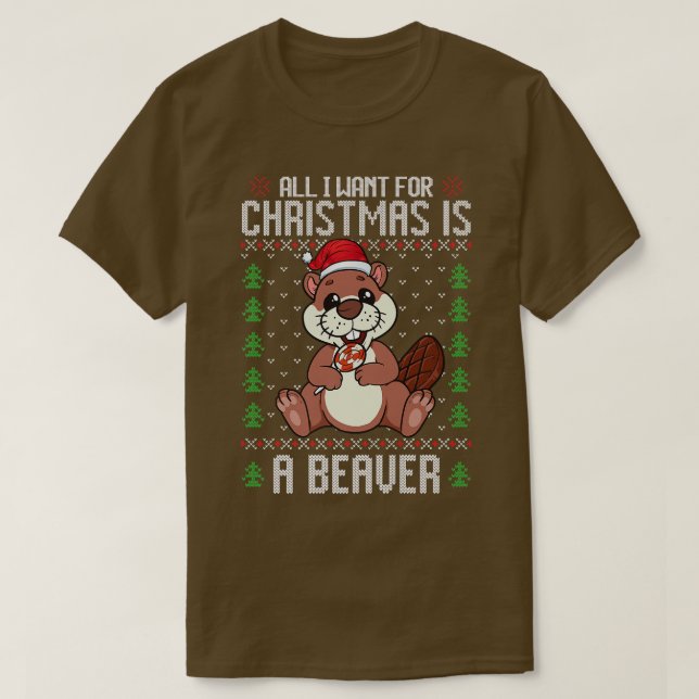 Christmas Beaver Ugly Xmas Sweater Christmas Beave (Design Front)