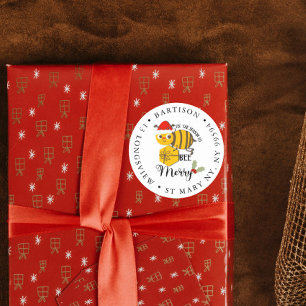 christmas bee company small business classic round sticker