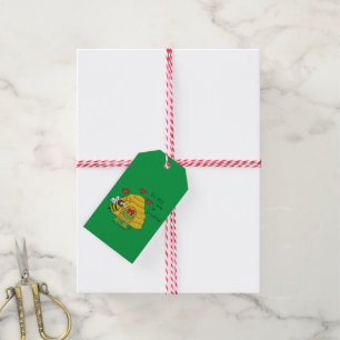 Christmas Bee Funny Holiday Cartoon Cute Gift Tags