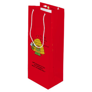 Christmas Bee Funny Holiday Cartoon Wine Gift Bag